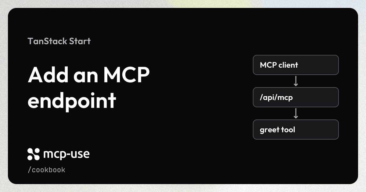 Add an MCP server to a TanStack Start app
