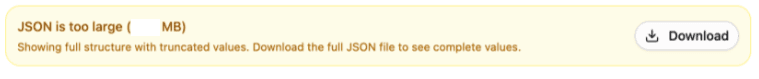 Manufact warning for an oversized JSON response