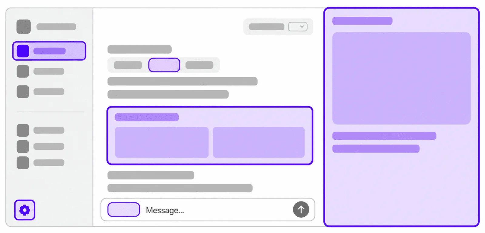 Illustration highlighting plugin entry points in the sidebar, composer, conversation, settings, and side panel