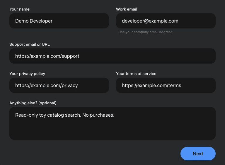 Muse contact details, support, privacy policy, and terms of service fields