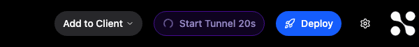 Inspector header showing Start Tunnel with a spinner and countdown while connecting
