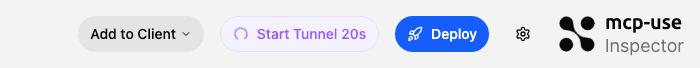 Inspector header showing Start Tunnel with a spinner and countdown while connecting