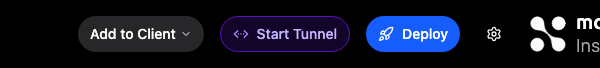 Inspector header with the Start Tunnel button in its default idle state