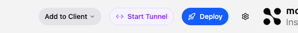 Inspector header with the Start Tunnel button in its default idle state